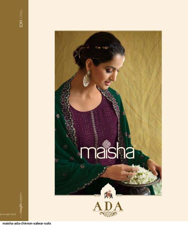 maisha ada series 11046-11051 pure chinon embroidery work suit 