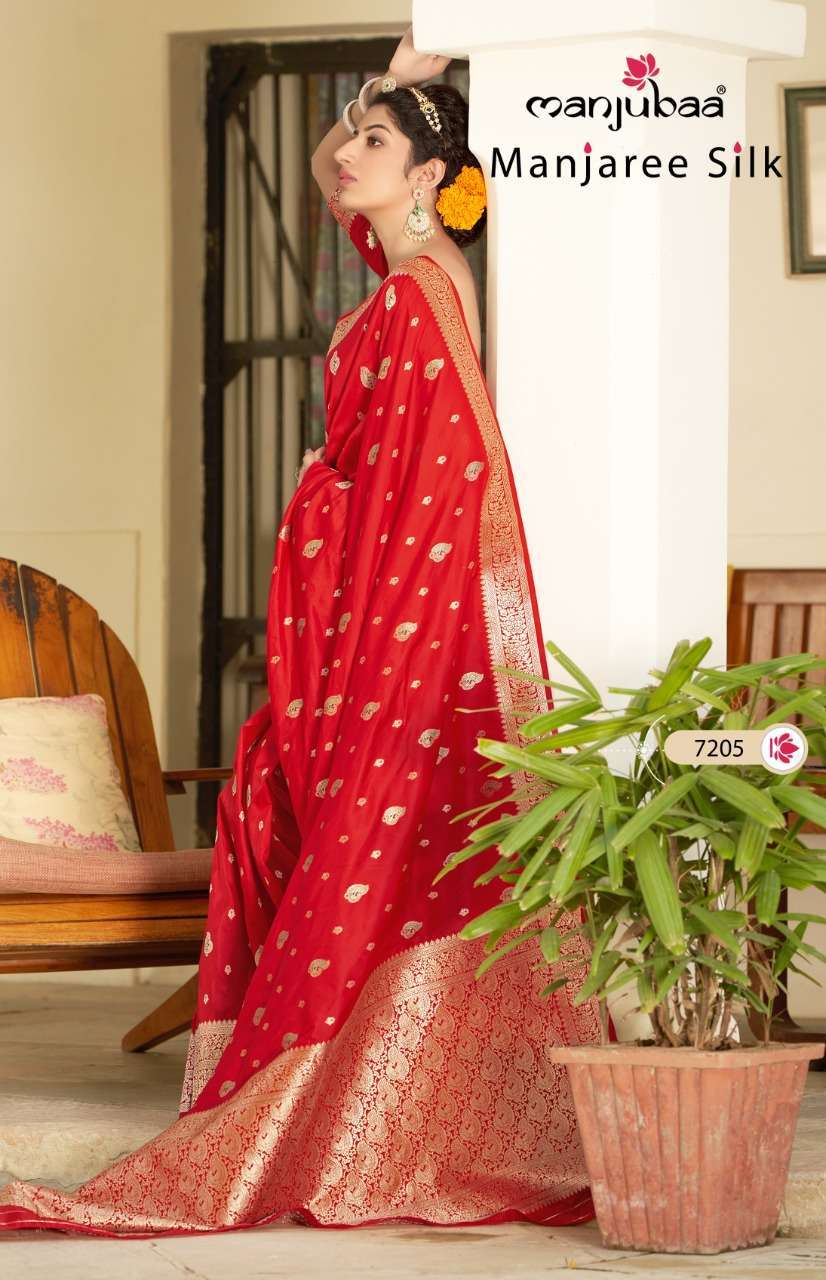 manjubaa manjaree silk series 7201-7208 Soft silk weaving saree