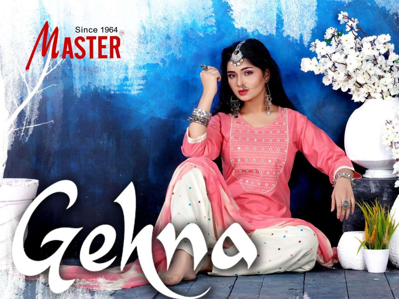 master gehna patiyala series 101-108 cotton readymade suit 