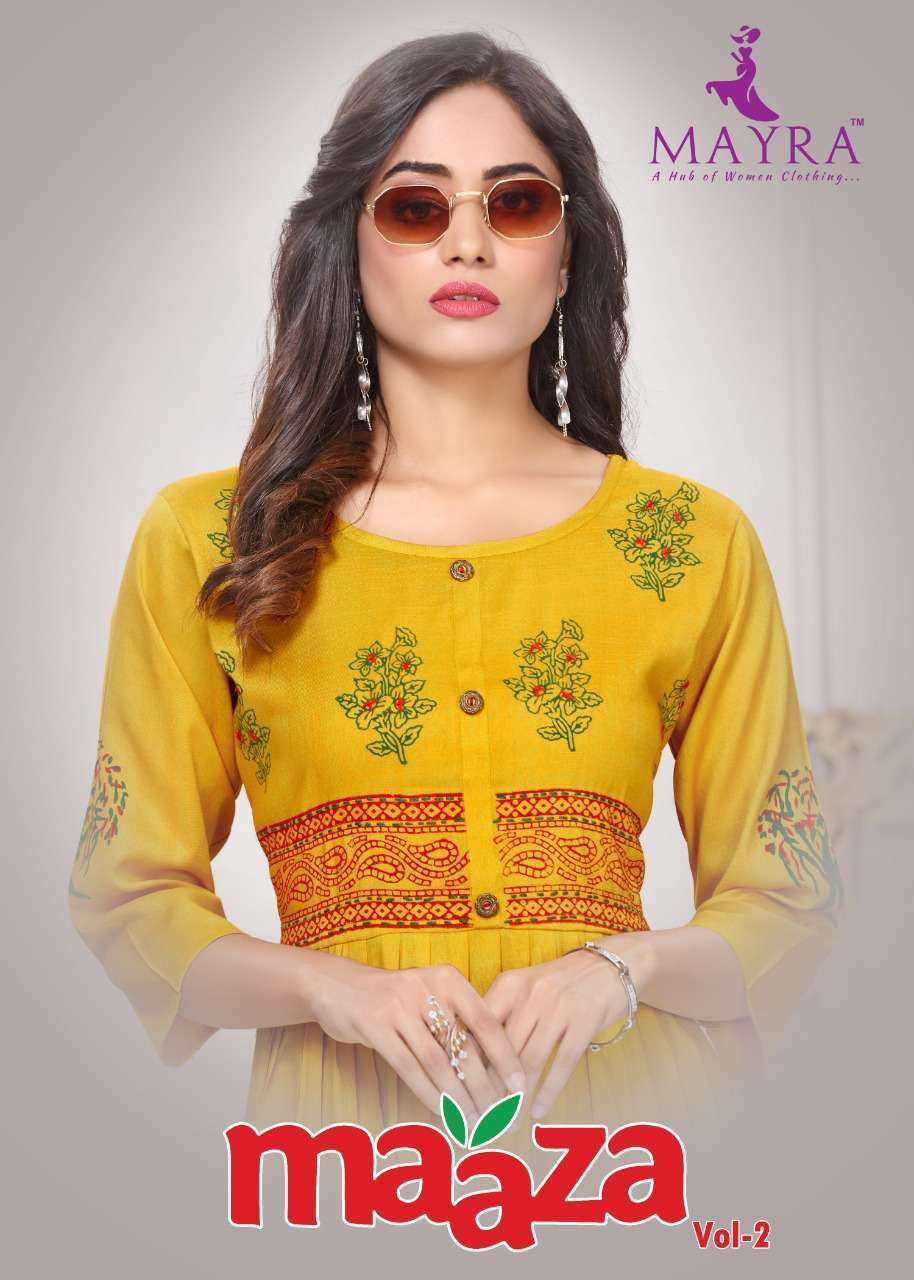 mayra Maaza vol-2 series 33001-33006 rayon two tone kurti 