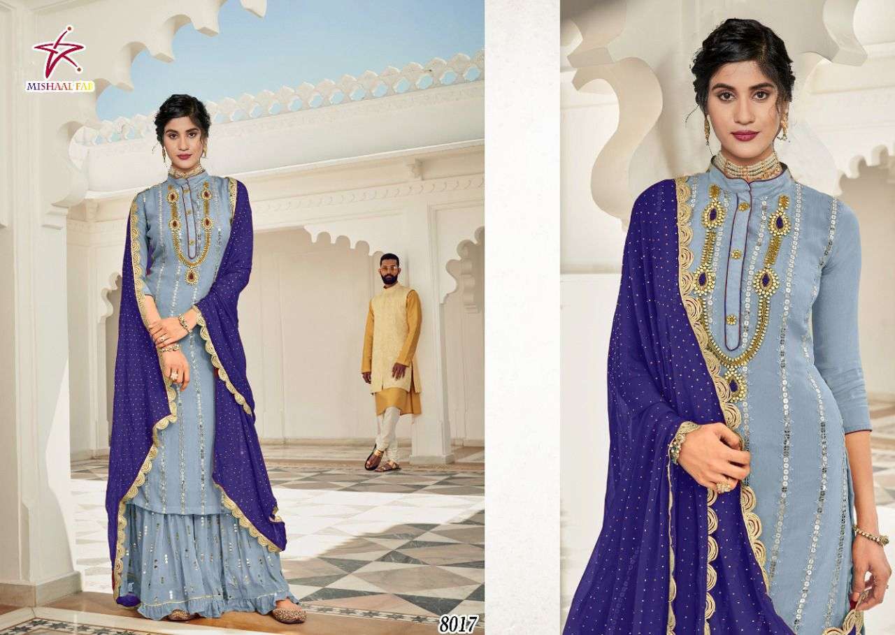 mishaal fab 8017 Heavy Georgette with embroidery suit 