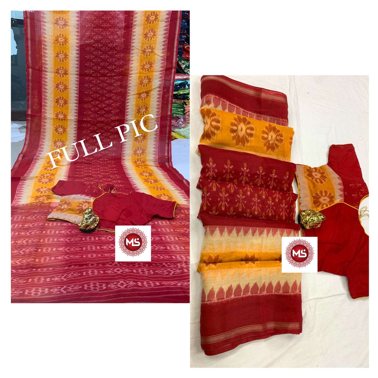 MS BRAND LINNAN DESIGNER LINEN COTTON BASE SAREE 