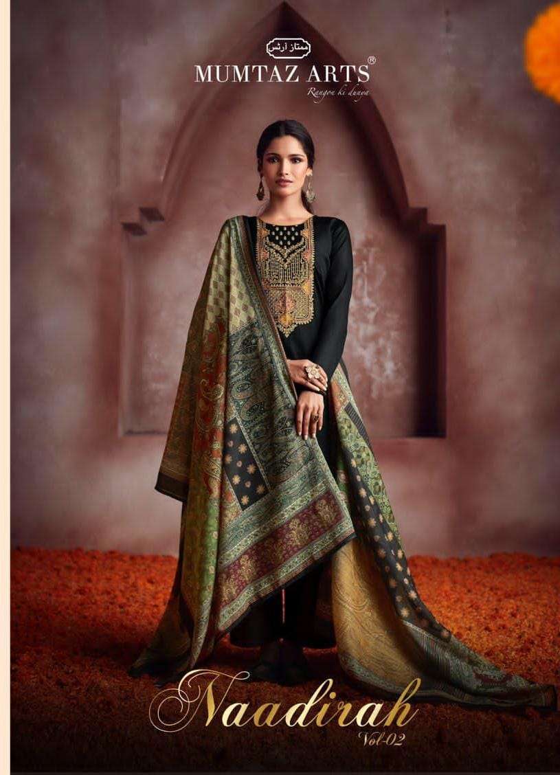 mumtaz arts naadirah vol 2 series 3001-3010 pure jam satin suit 