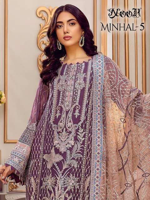 Noor Minhal Vol-5 series 13302-13304 faux georgette suit 