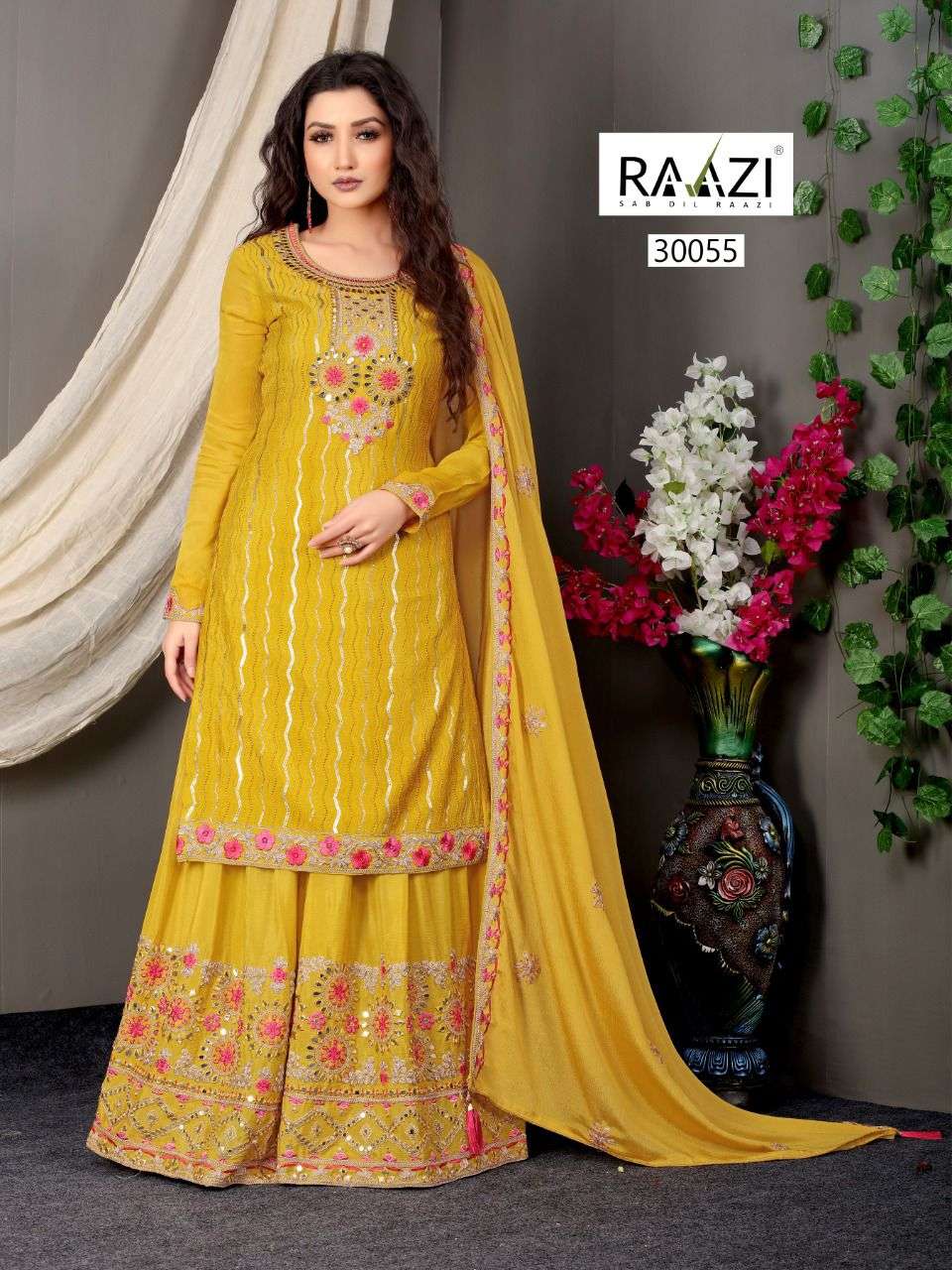 RAAZI FASHION DILBARO VOL-5 DESIGNER HEAVY CHINON SUIT 