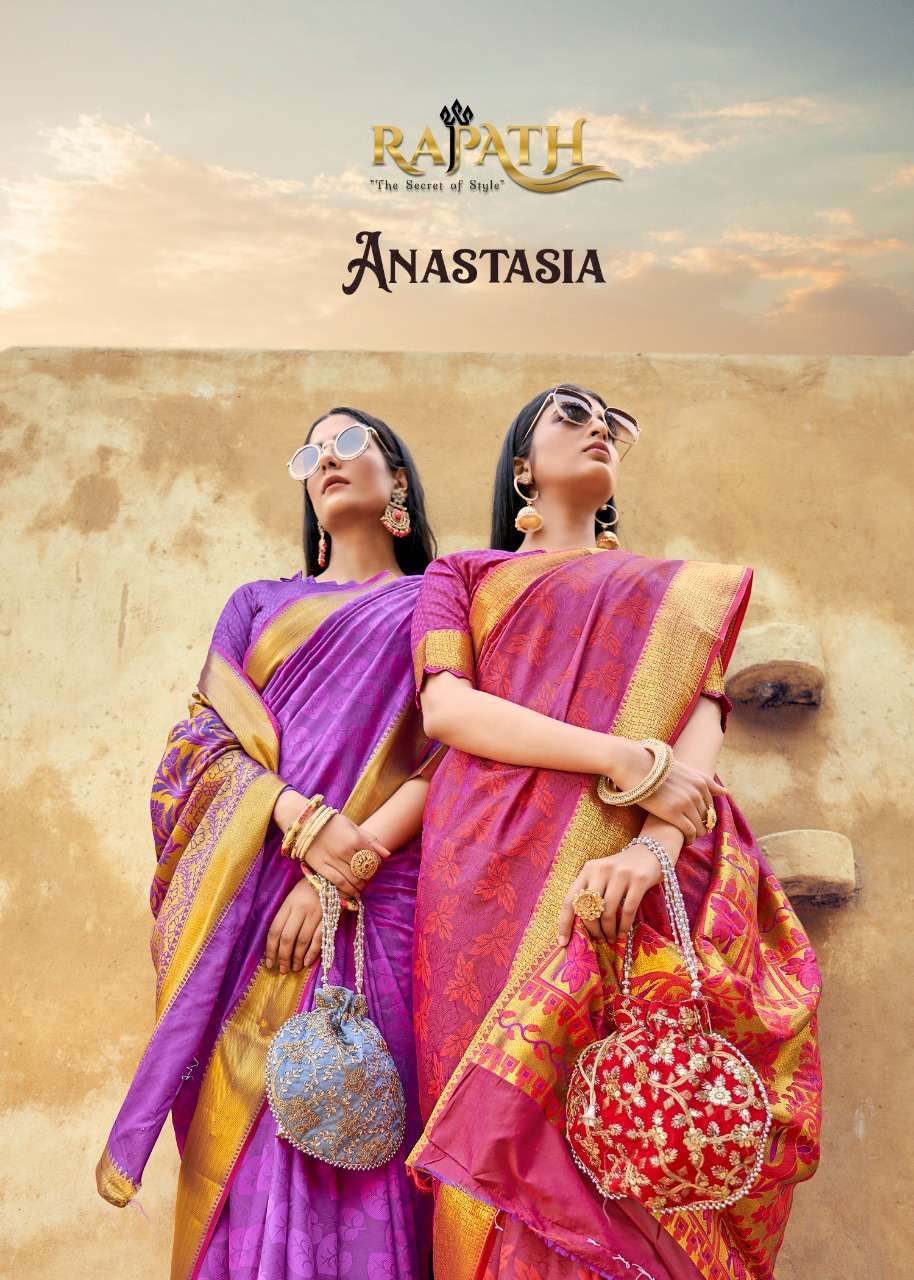 rajpath anastasia series 9801-9806 soft mau banaras sarees