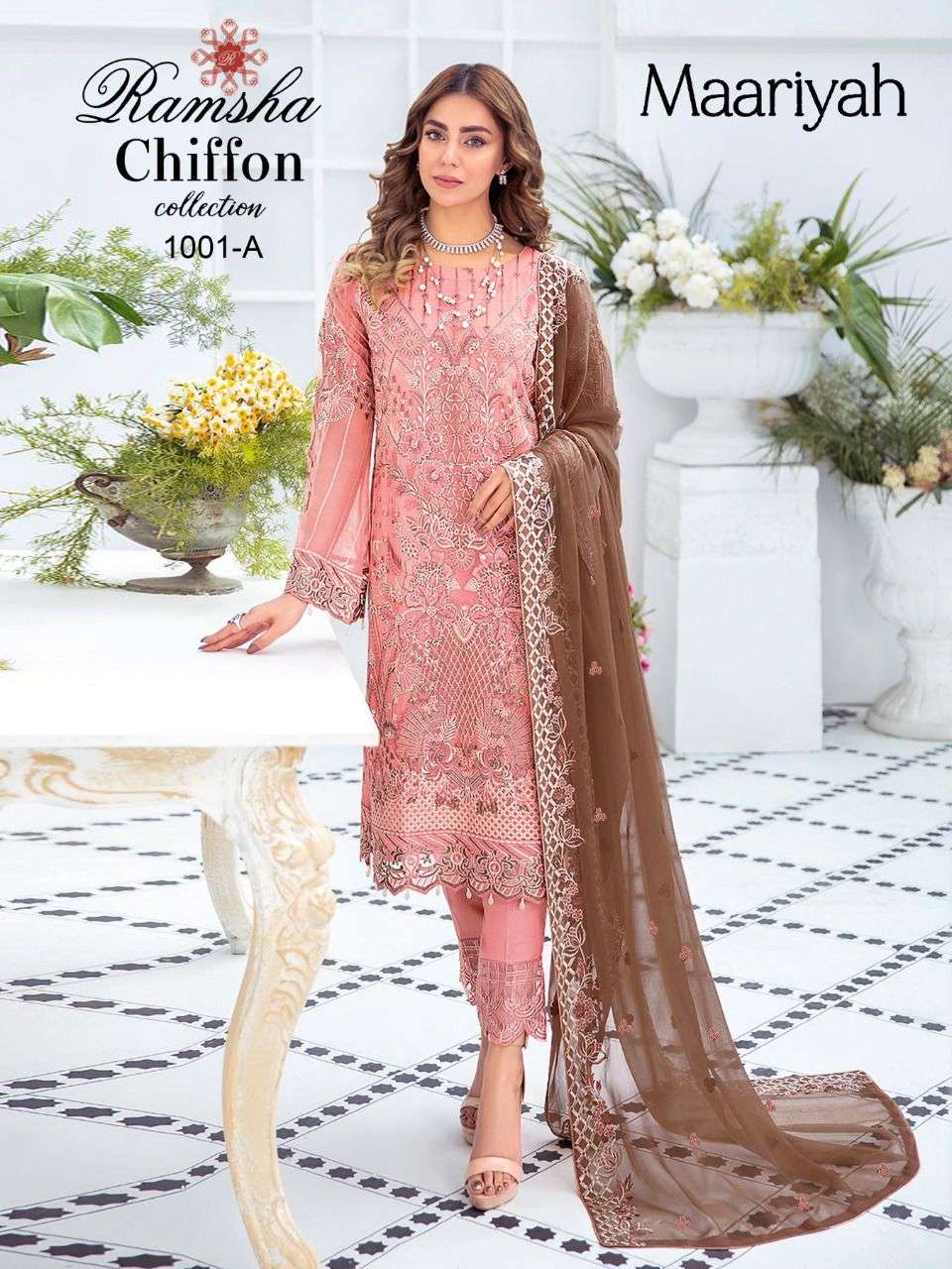 RAMSHA MAARIYAH CHIFFON COLLECTION DESIGNER HEAVY FAUX GEORGETTE SUIT 