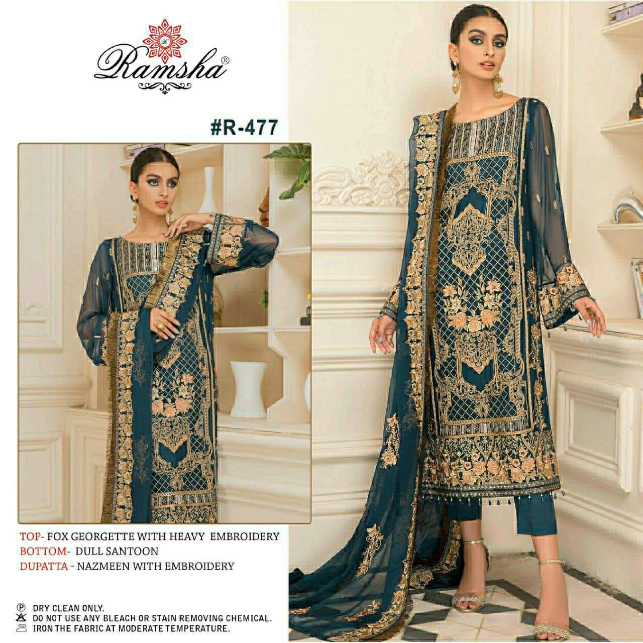 RAMSHA R-477 R-479 DESIGNER GEORGETTE SUIT 