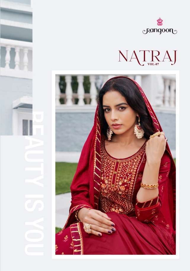 rangoon natraj vol 7 series 3521-3524 heavy rayon readymade suit 