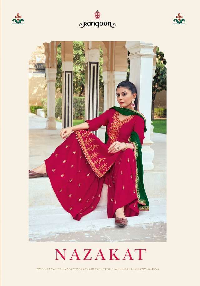 rangoon nazakat series 3411-3414 pure uppada silk suit 