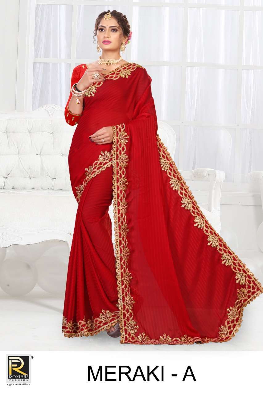 ranjna saree Merki satin georgette saree