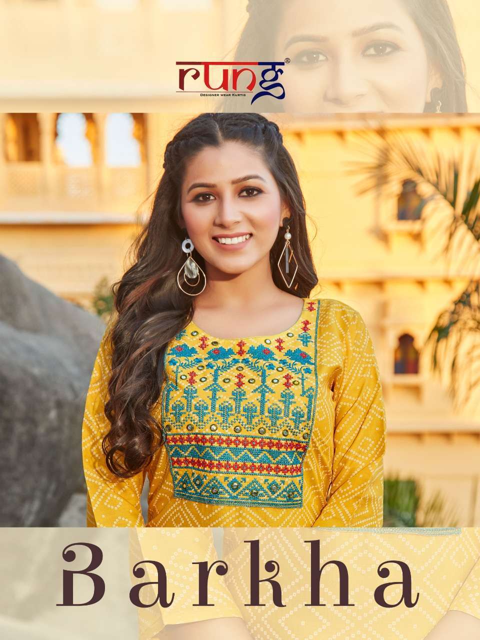 rung barkha series 1001-1008 heavy slub rayon kurti 