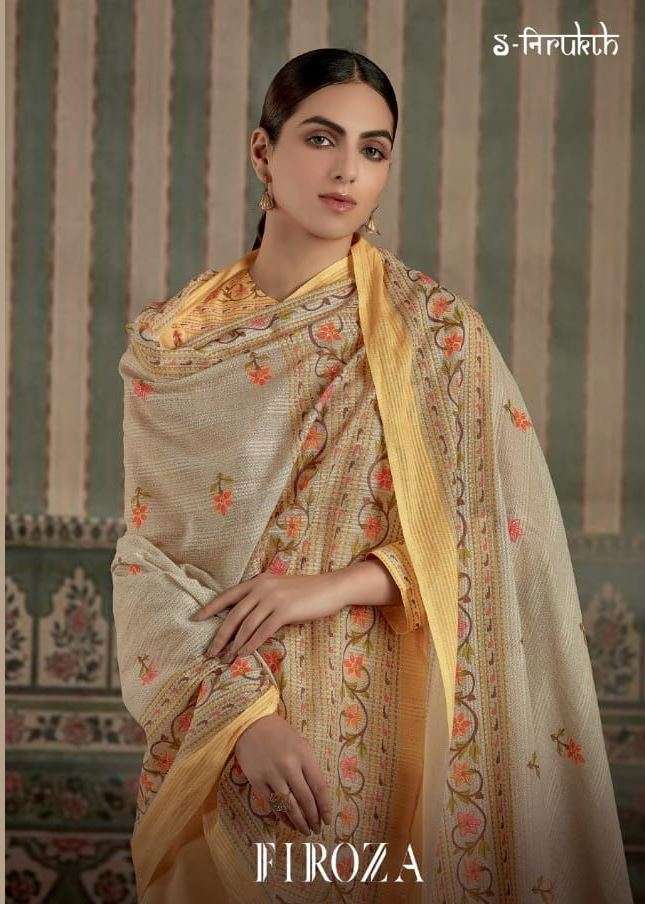 s nirukht firoza cambric print with mirror work suit 