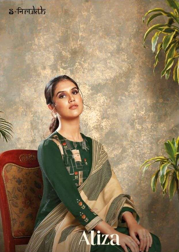 s nirukth aliza cotton satin print suit with mirror work suit 