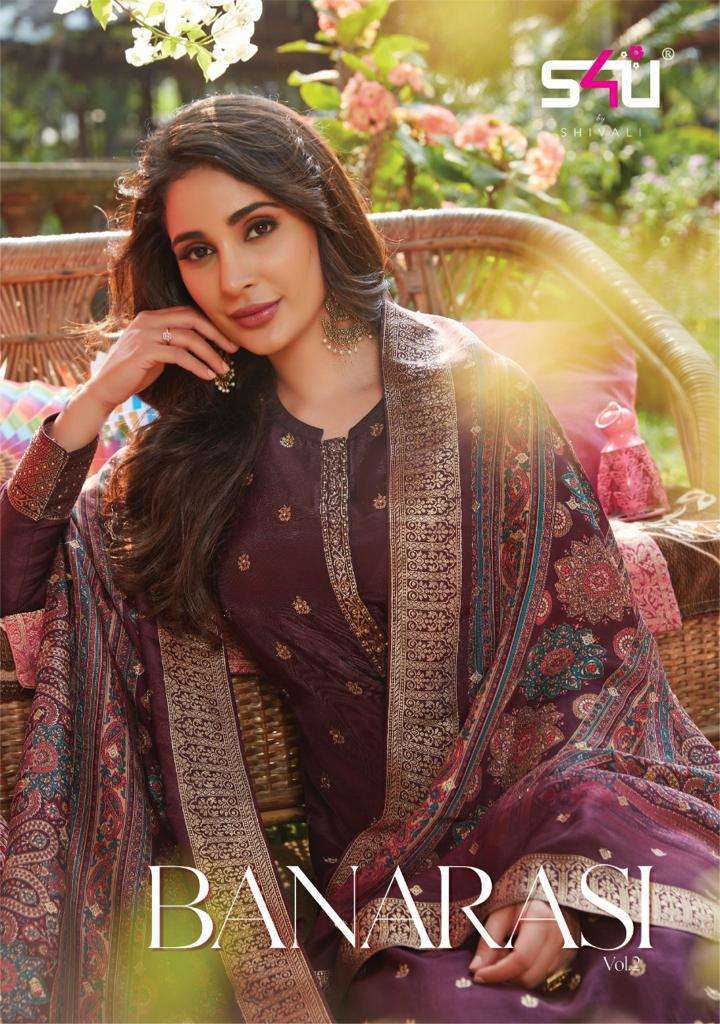 s4u banarasi vol 2 series 201-206 Dola silk readymade suit 