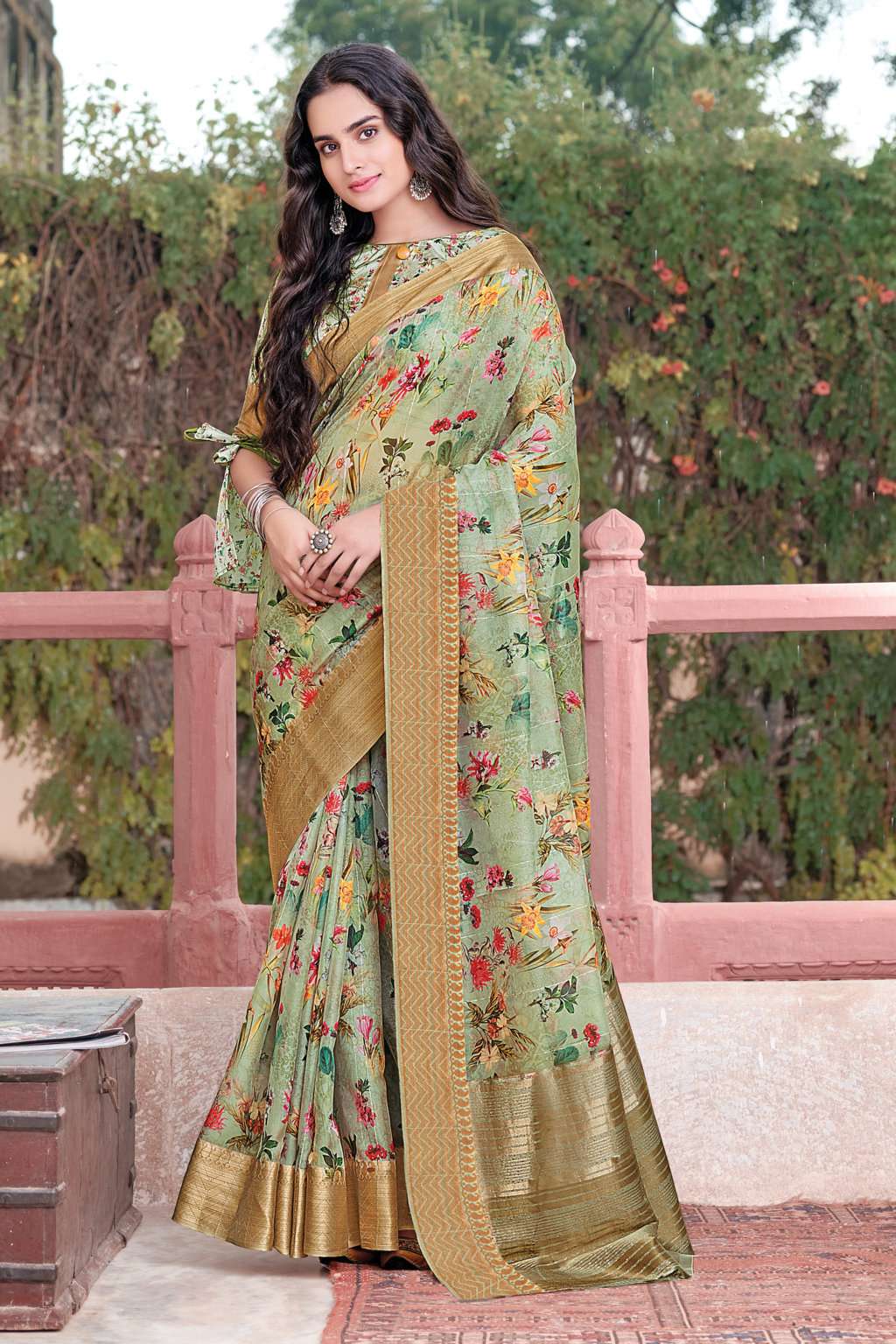 sangam prints sitare series 1143-1148 organza saree