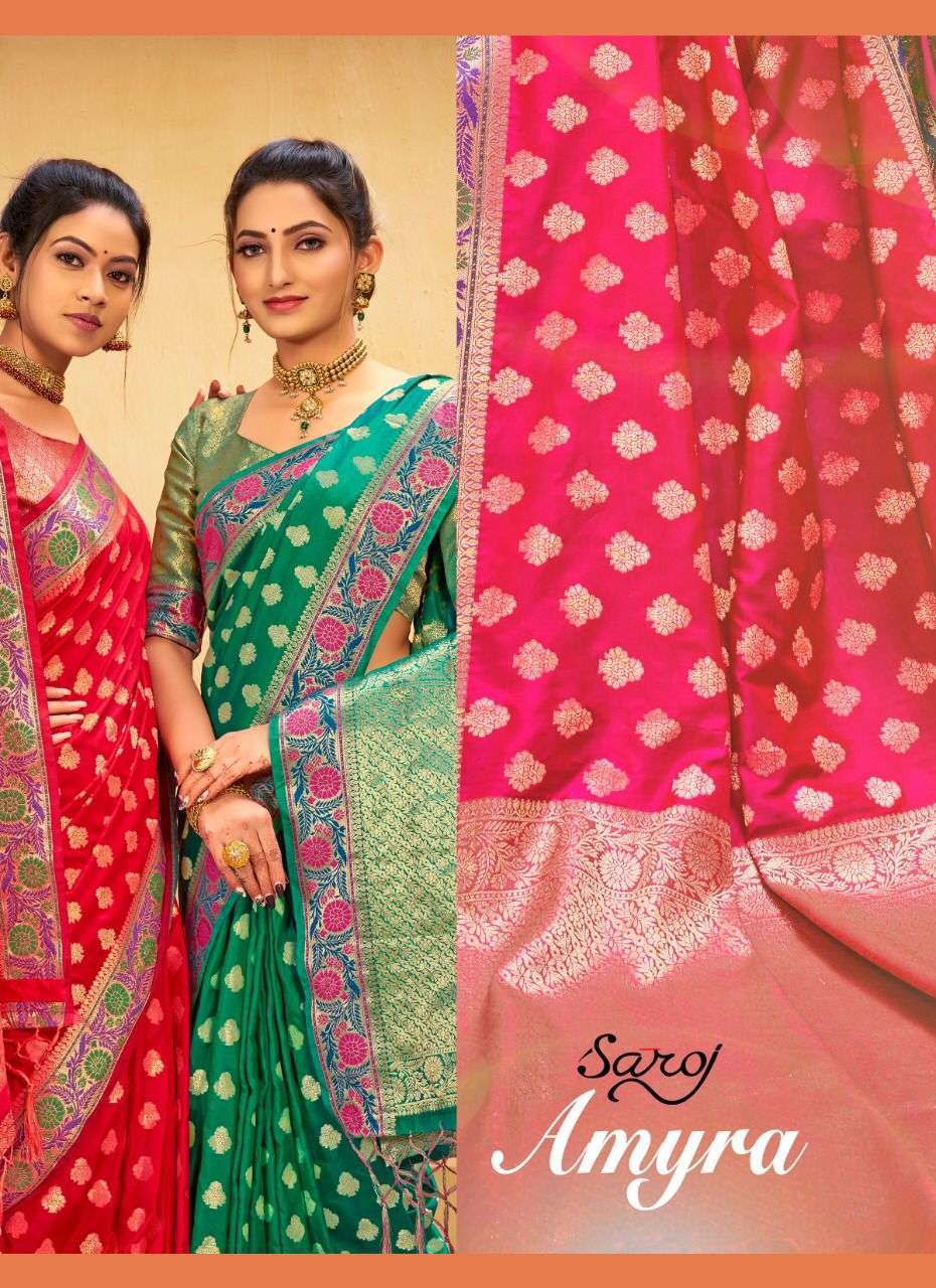 saroj amyra silk series 202001-202006 Soft and Silky Lichi Silk saree