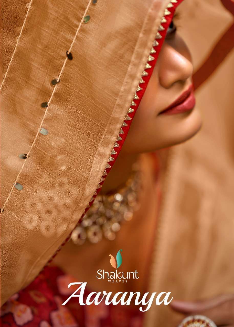 shakunt aaranya series 14341-14345 organza saree