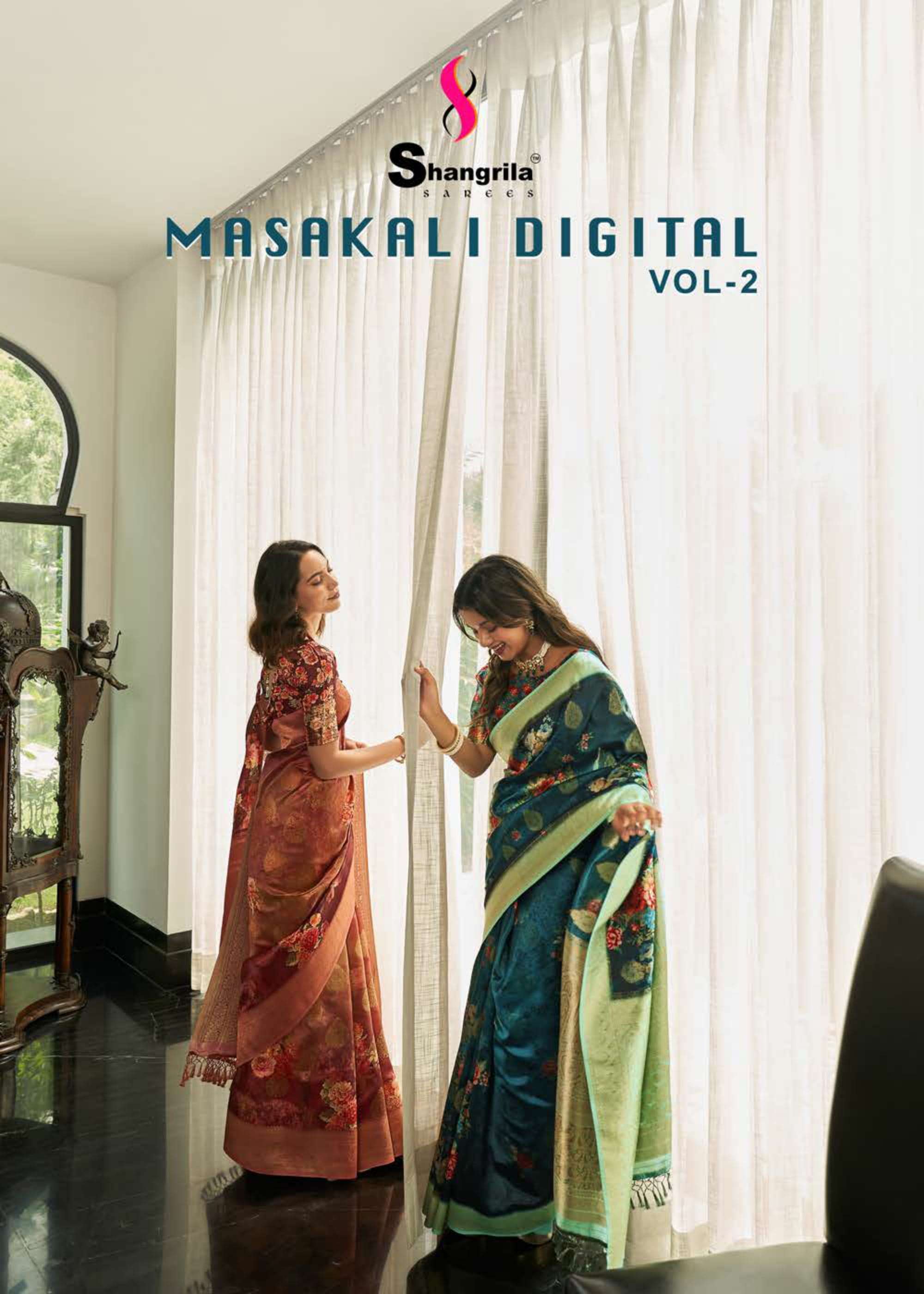 shangrila masakali digital vol 2 series 70251-70258 floral print saree