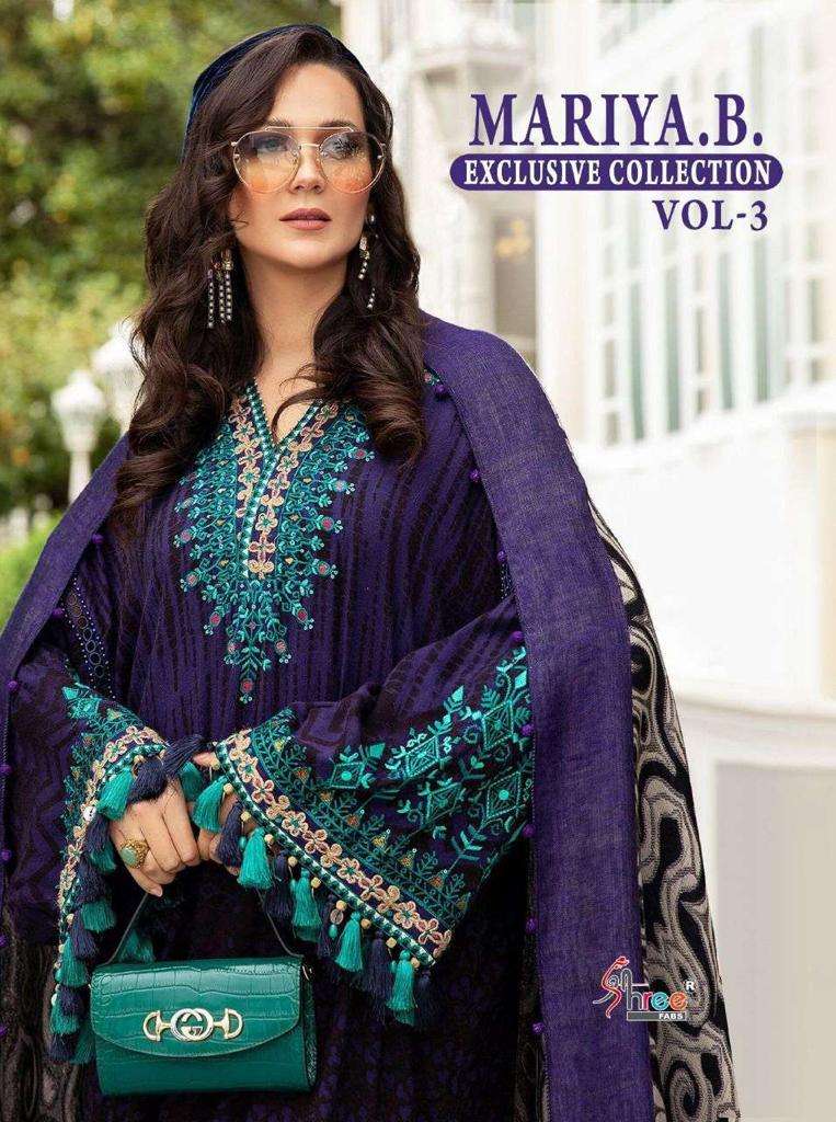 SHREE FAB MARIA B EXCLUSIVE COLLECTION VOL-03 DESIGNER PURE COTTON SUIT 