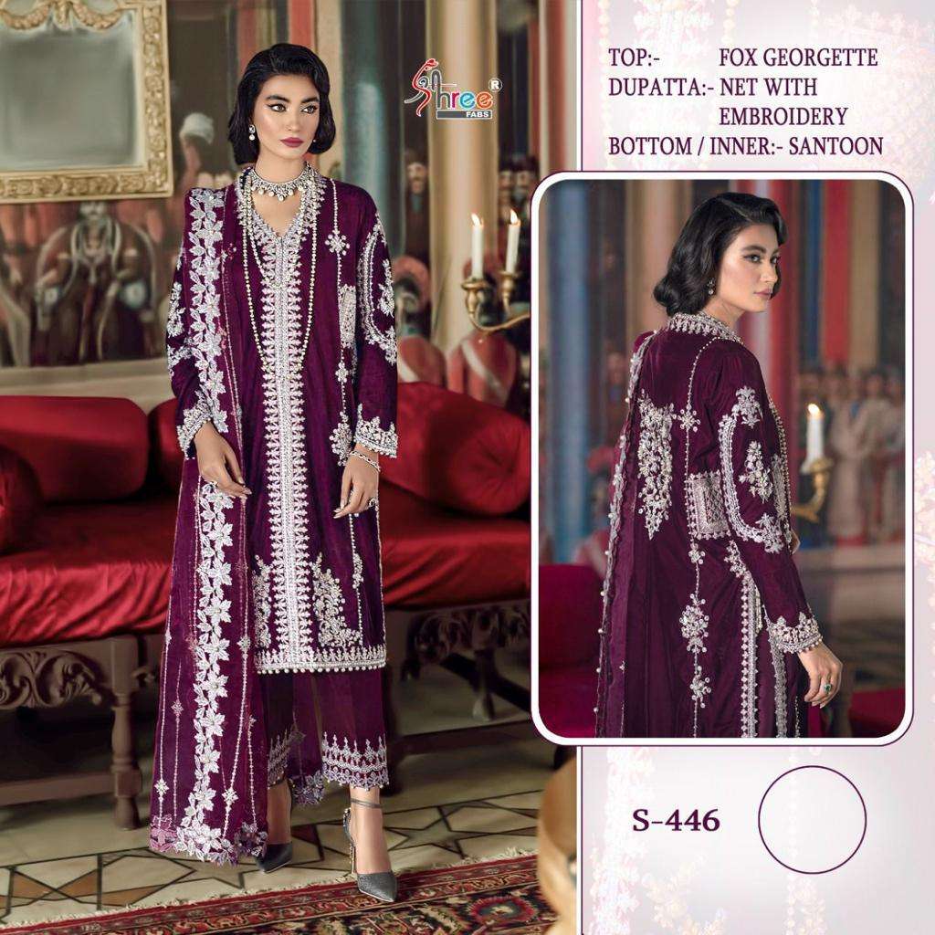 SHREE FAB S-446 DESIGNER GEORGETTE SUIT 