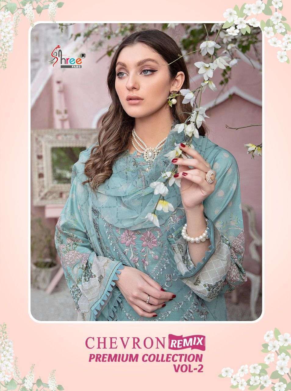 shree fabs chevron remix premium vol 2 pure lawn cotton suit 