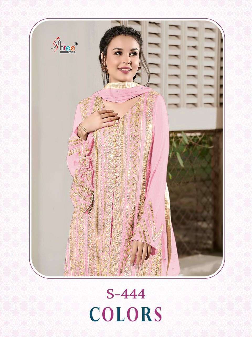 SHREE FABS S-444 COLORS DESIGNER FAUX GEORGETTE SUIT 