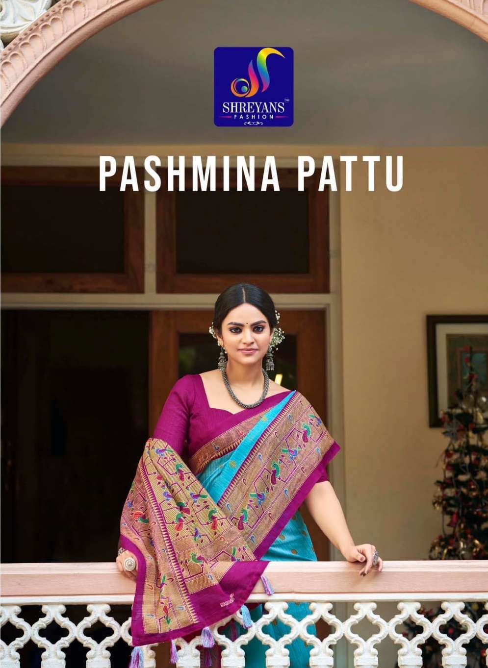 shreyans fashion pashmina pattu series 01-12 pashmina cotton saree