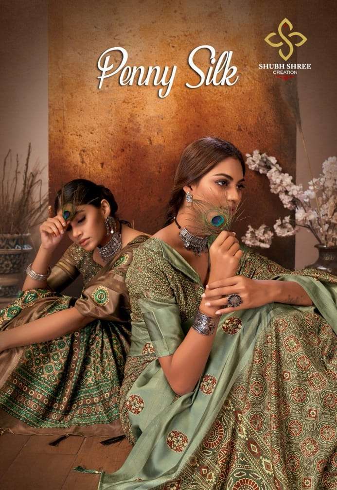 shubh shree penny silk series 1001-1012 Silk touch patter saree