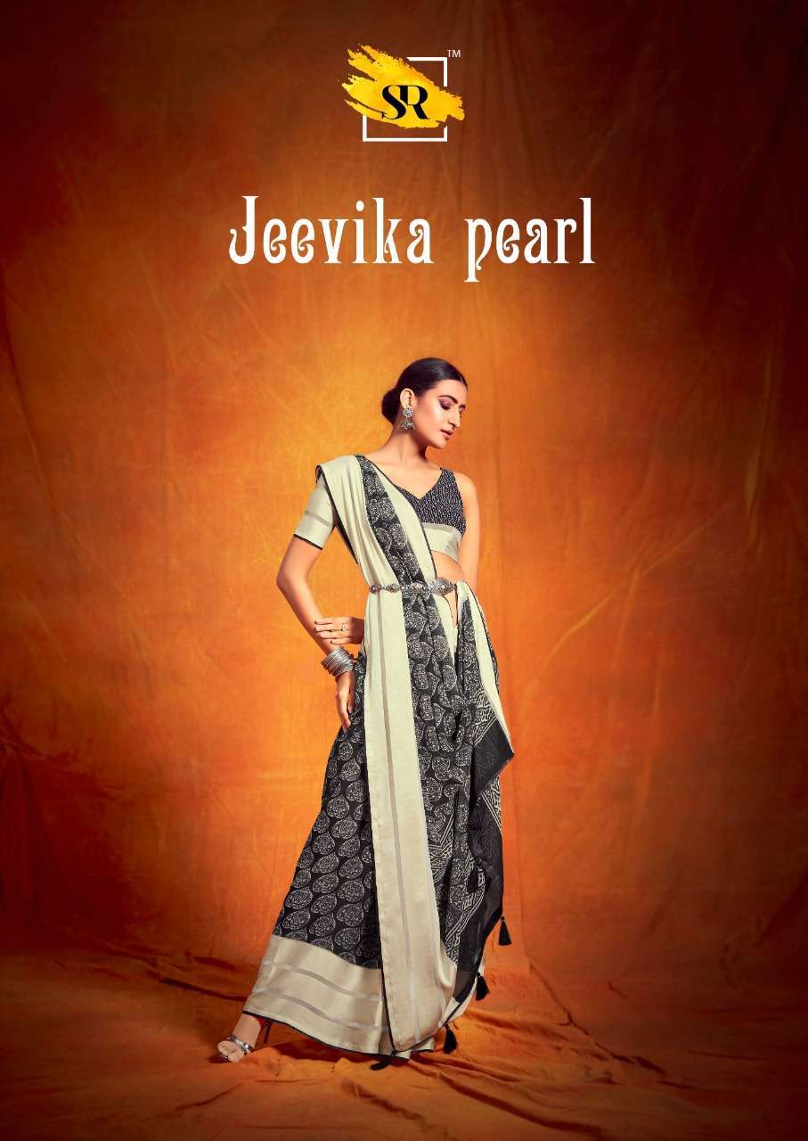 sr jeevika pearl series 01-05 Weightless Sartin Border saree
