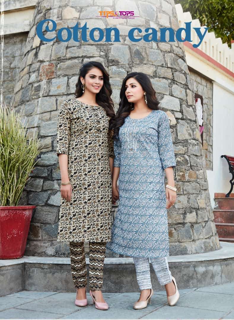 tips & tops cotton candy series 1001-1006 Cotton Print kurti with pant