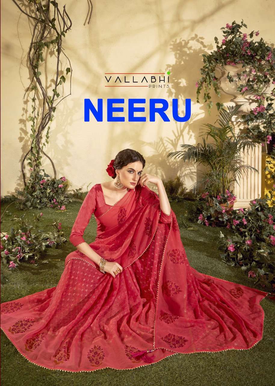 vallabhi neeru series 14491-14498 60 Gram Chiffon Print saree