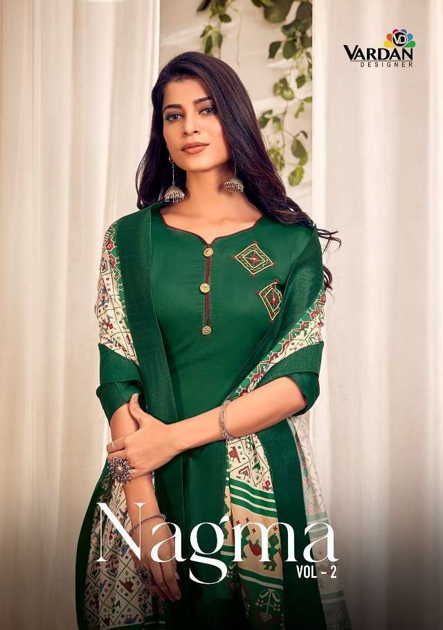 vardan nagma vol 2 series 4025-4028 Heavy Jam Cotton With Handwork suit