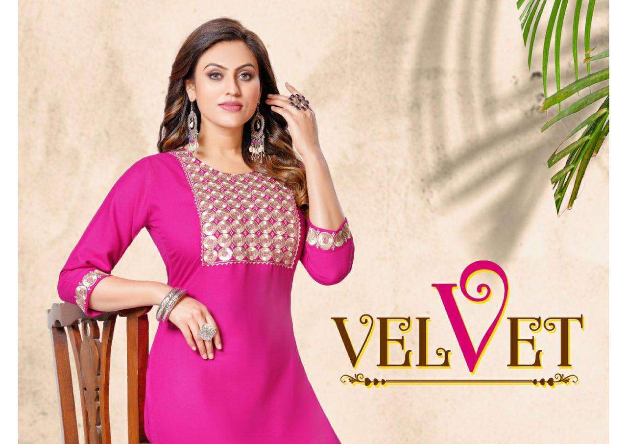 velvet series 101-106 14 kg heavy rayon kurti with palazzo