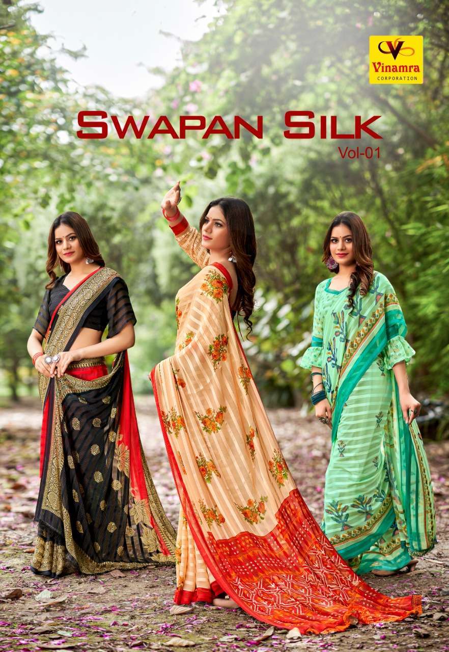 vinamra swapan silk vol 1 series 4001-4008 Synthetic Patta saree