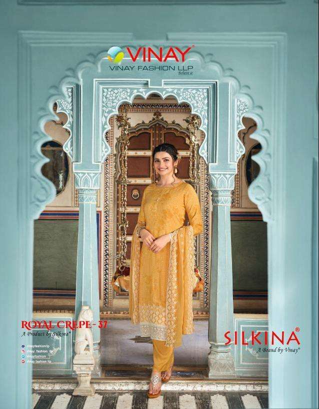 vinay fashion silkina vol 37 series 16711-16718 royal crape suit 