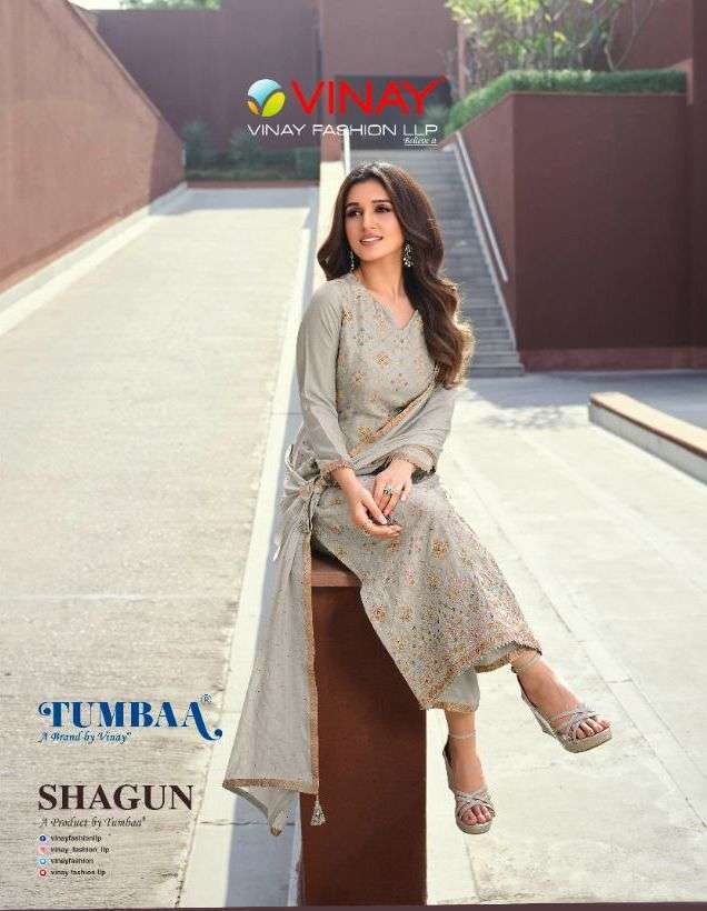 vinay tumbaa shagun series 39661-39668 pure viscose dola jacquard suit 