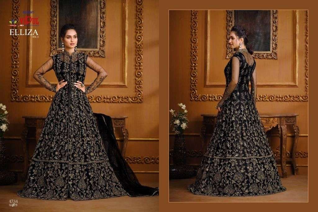 VIPUL ELLIZA VOL-2 DESIGNER HEAVY BUTTERFLY NET SUIT 