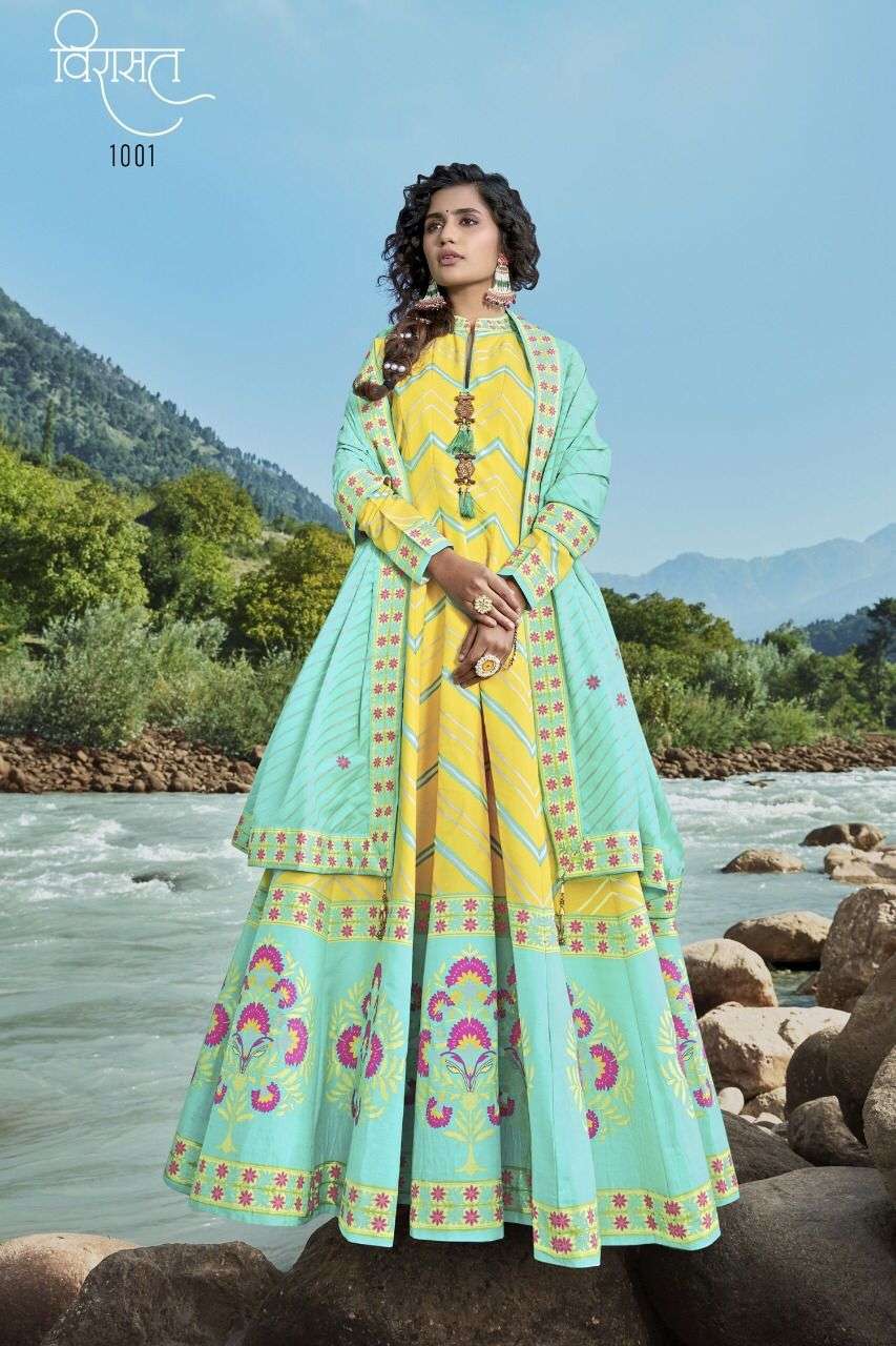 VIRASAT HEER DESIGNER KILLER SILK KURTI WITH DUPATTAS 