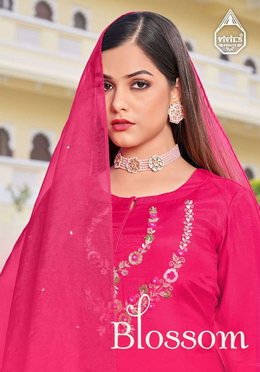 vivils blossom vol 2 series 1001-1005 pure silk readymade suit 