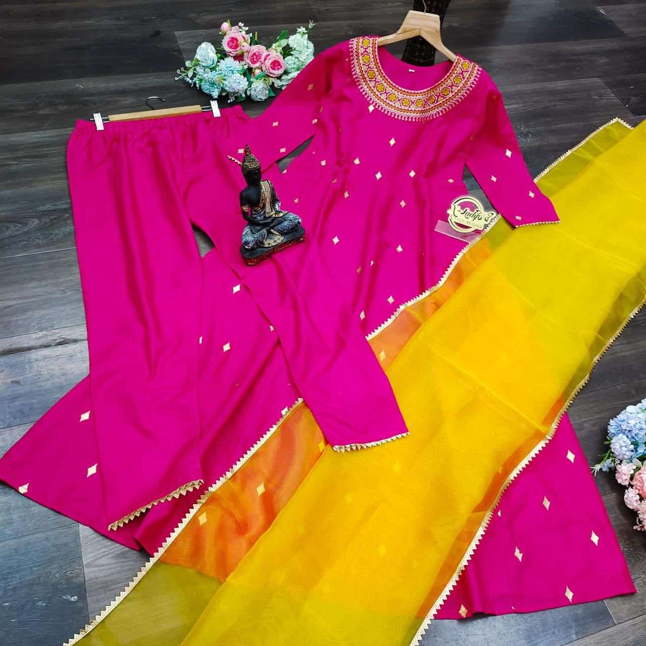 X-LADY PINK ANARKALI DESIGNER COTTON ANARKALI READYMADE SUIT 