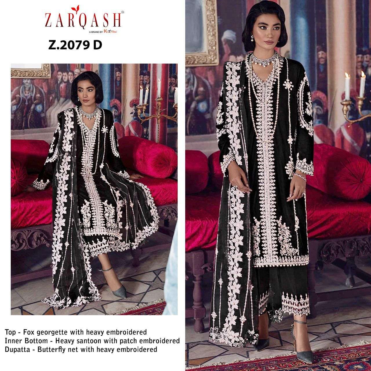 ZARQASH TEHZEEB Z-2079 DESIGNER FAUX GEORGETTE SUIT 