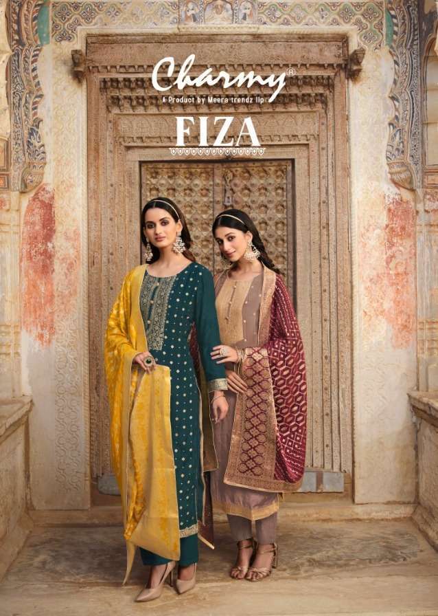 zisa charmy fiza series 3711-3716 Coral silk weaving jacquard suit