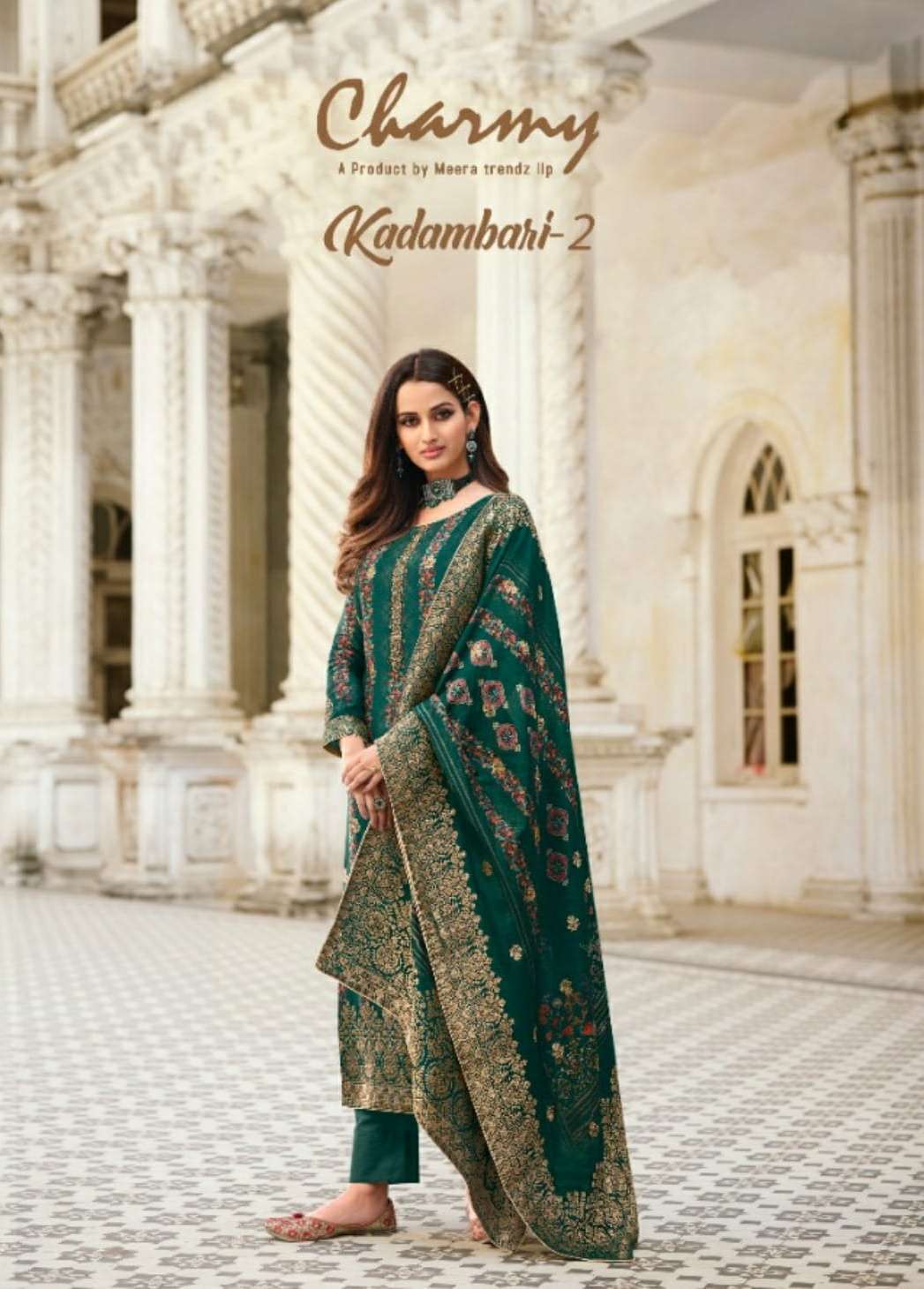 Zisa charmy kadambari-2 series 3441-3446 viscose dola jacquard suit 