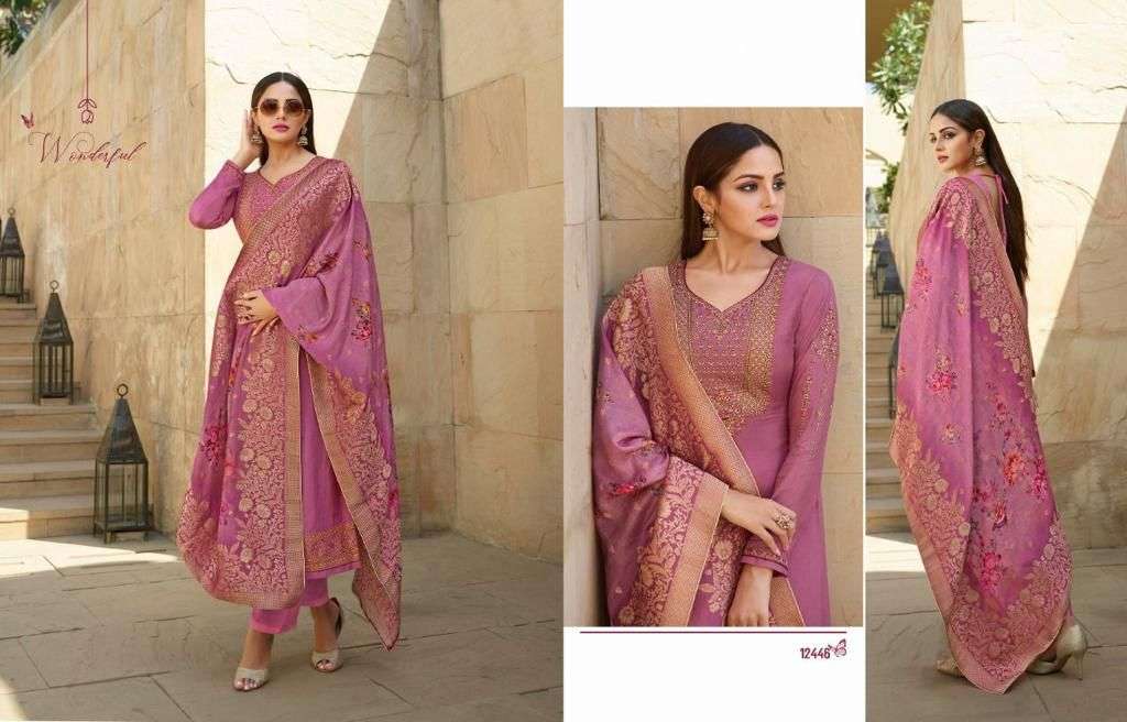 ZISA RESHAM DESIGNER TUSSAR SATIN SUITS 