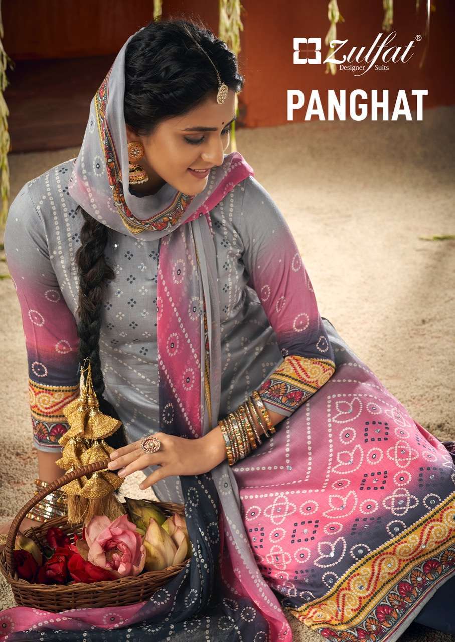 zulfat panghat series 385001-385010 pure jam cotton suit 