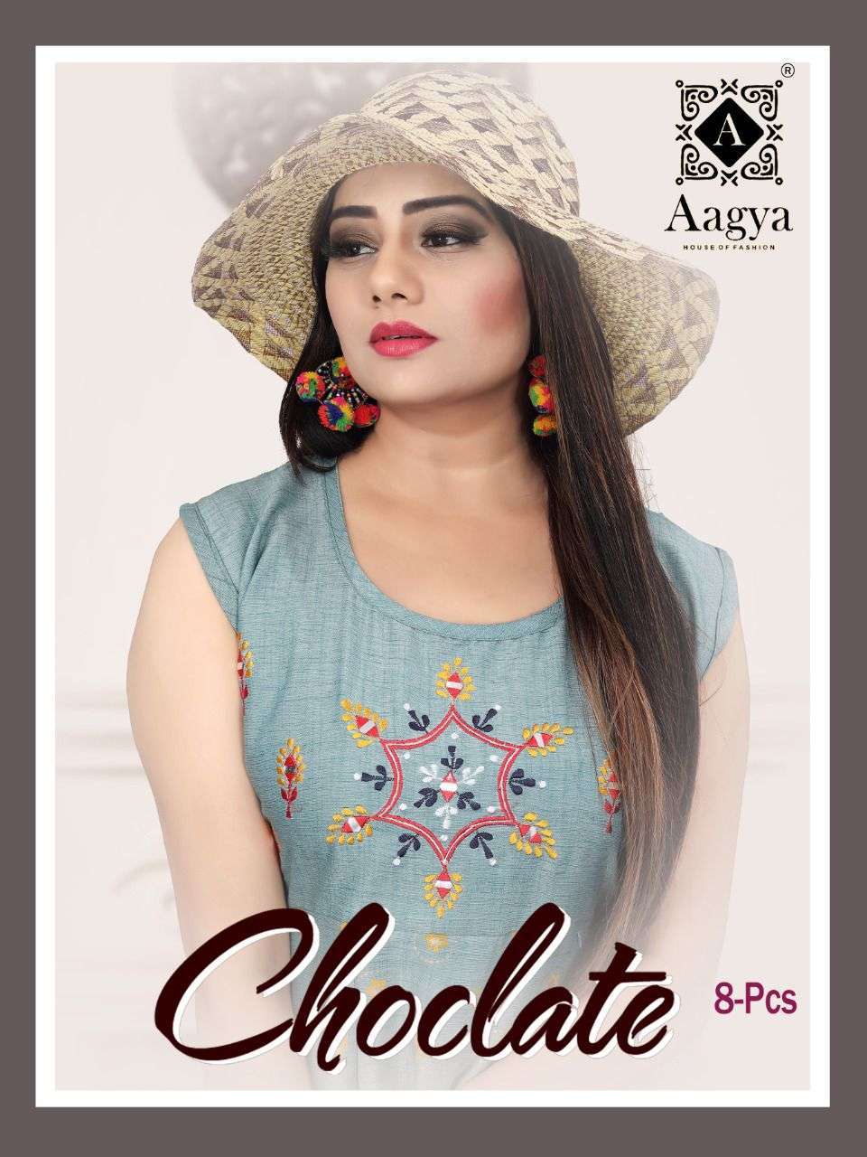 aagya chocolate vol-2 series 001-008 two tone rayon kurti 