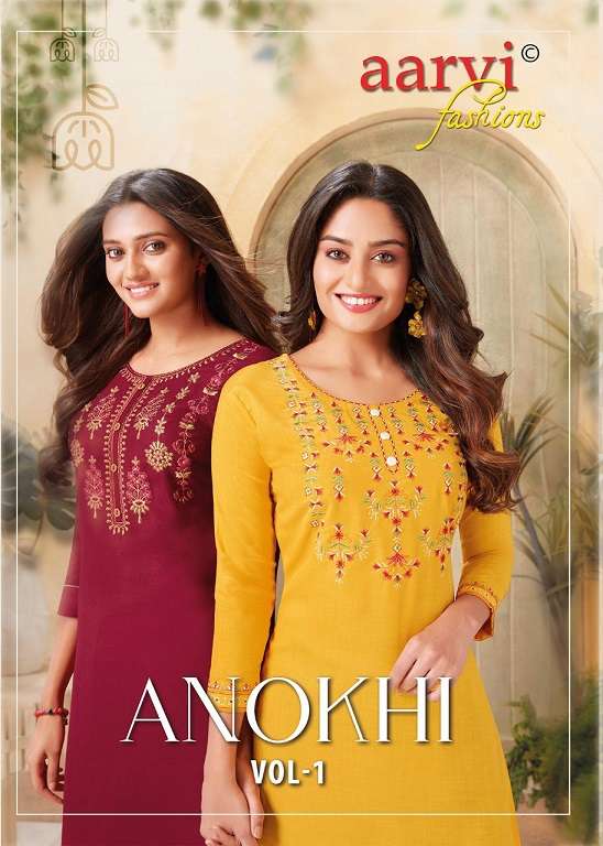 Aarvi Anokhi Vol-1 series 6001-6006 rubby silk cotton kurti 