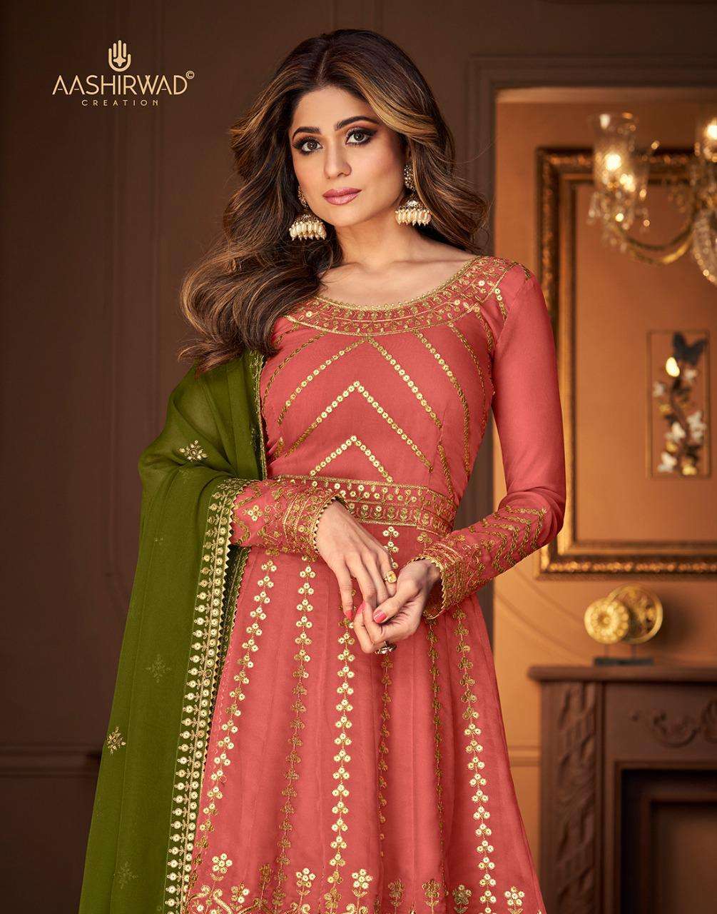 aashirwad niharika series 9121-9125 real georgette suit 