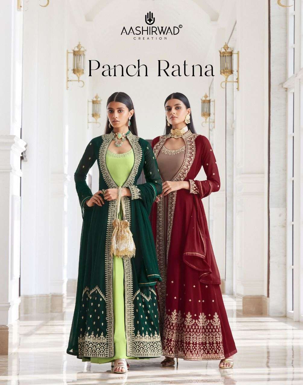 aashirwad panchratna series 8480-8483 real georgette suit 